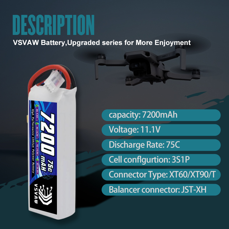 VSVAW 3S Lipo Battery 11.1V 72 – Drone Battery Adapter Bewertung und Preis