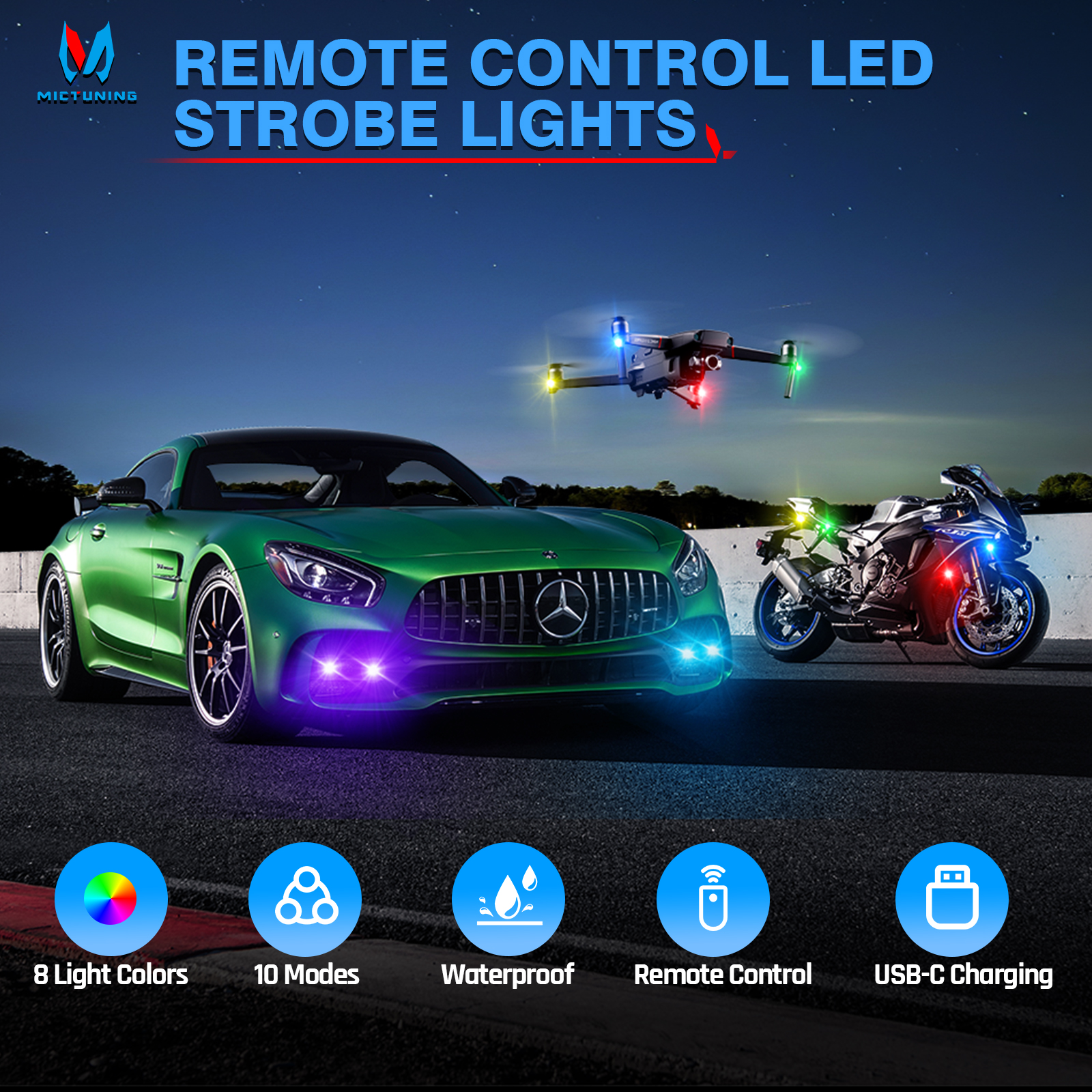 MICTUNING Wireless LED Strobe  – Drone Strobe Light Bewertung und Preis
