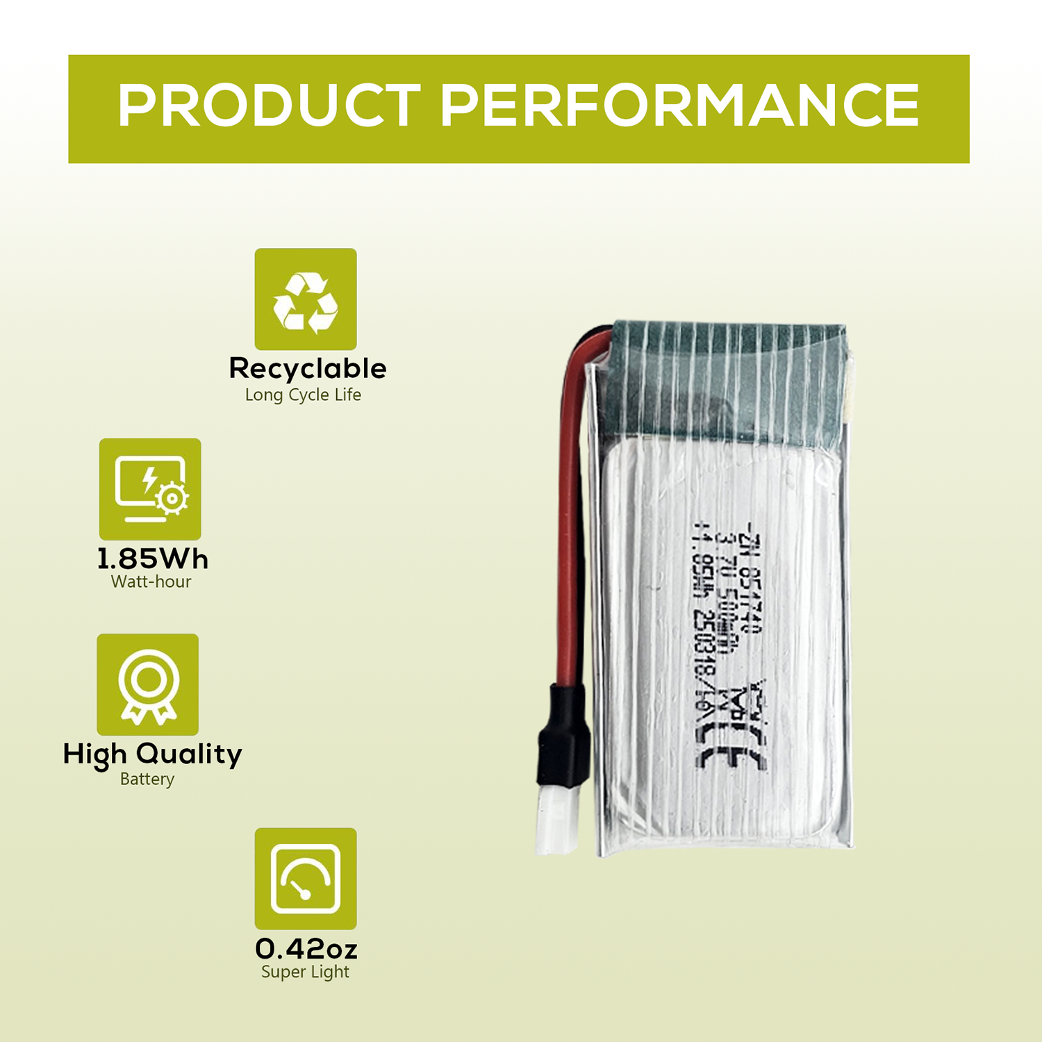 5Pcs 3.7V 500mAh LiPo Batterie – Drone Power Bank Bewertung und Preis